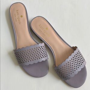 Kate Spade Purple Slide Sandals with Lattice Design